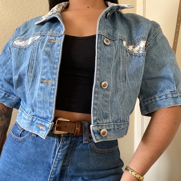 Vintage 80s/90s floral denim jacket - Picture 5 of 5